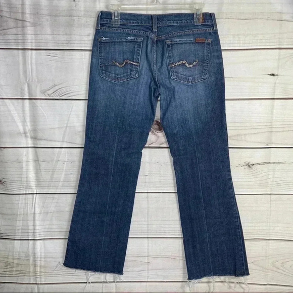 7 For All Mankind Raw Cuffs Blue Jeans Sz 29 - Picture 2 of 15